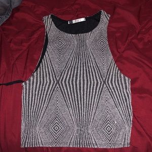 silver stretch crop top